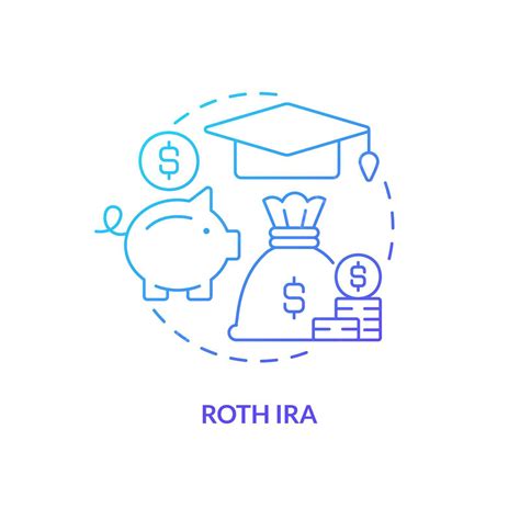Roth Ira Blue Gradient Concept Icon Infographic Line Finance Vector ...