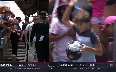 [Watch] David Warner gifts his helmet and gloves to a young fan after ...