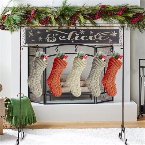 Amazon.com: Christmas Stocking Holder Stand with 10 Hooks, Floor Metal ...