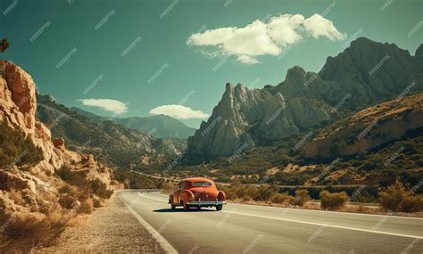 Premium Photo | A country road running through the mountains in the ...