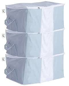 Kuber Industries 3 Piece Non Woven Underbed Storage Organiser Set, Grey ...