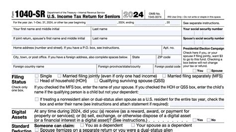 IRS Form 1040-SR Instructions - Tax Return For Seniors