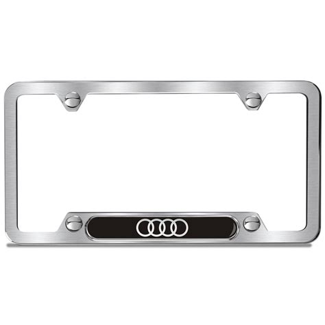 Audi License Plate Frame (Audi Rings, Brushed) ZAW071801HXZ2 by Genuine OEM | Europa Parts