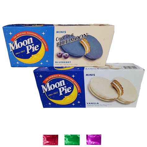 MoonPie Minis Variety Pack- Blueberry and Vanilla Flavor, 12 Mini Pies ...