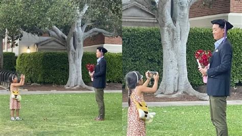 Little girl clicks her father’s picture on his graduation day. Adorable ...