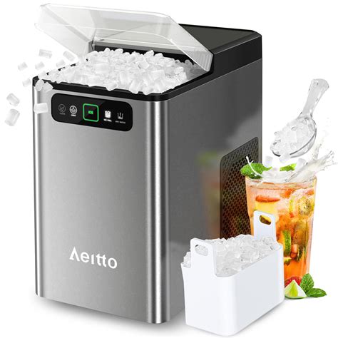 Aeitto Nugget Ice Maker Countertop, Pellet Ice Machine Soft Chewable ...