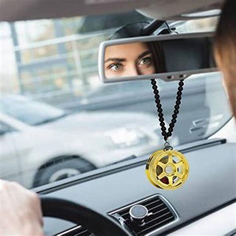 HOUF Star Gold Car Mirror Pendant Decoration Metal Wheel Hub Car ...