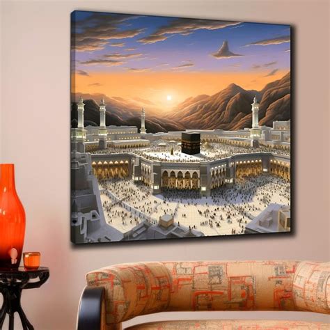 SAF paintings Wooden Framed Islmic Makka Madina Canvas Wall Painting ...