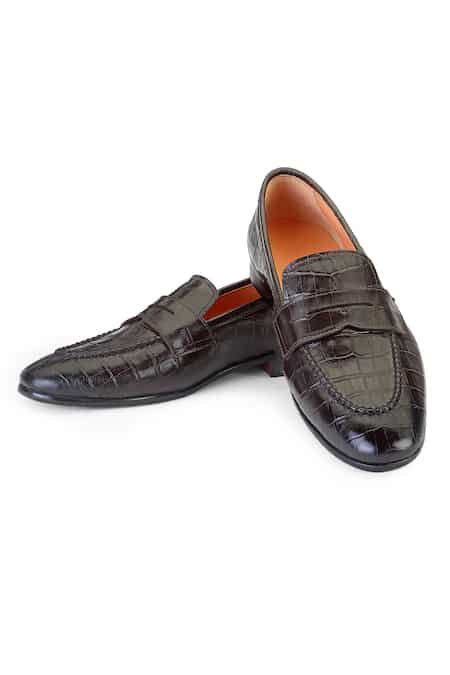 Buy Brown Embellished Cobain Coal Textured Pattern Shoes For Men by ...