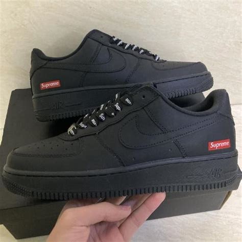 Nike air force 1 supreme black Brand new in full box... | Depop