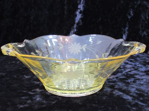 Yellow Depression Glass Bowl