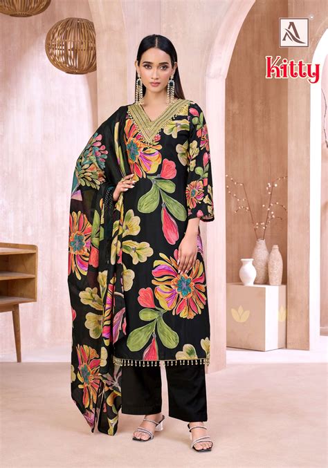 ALOK SUITS KITTY VISCOSE DIGITAL PRINT WITH FANCY LACE WORK LADIES ...