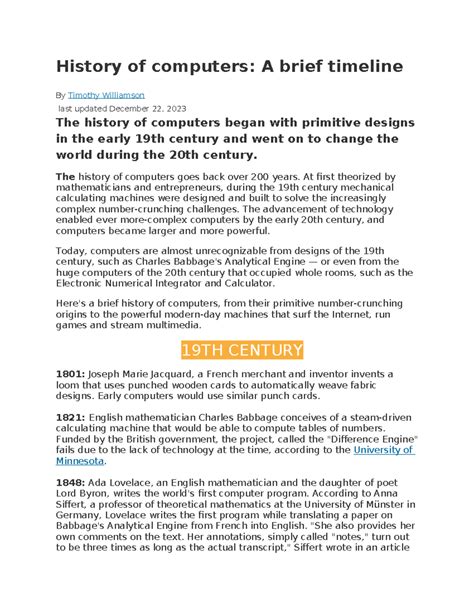 Image result for Computer Technology History Timeline