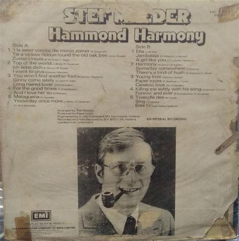 "STEF MEEDER HAMMOND HARMONY" English vinyl LP – BollywoodVinyl