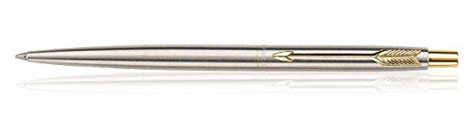 Parker Classic Stainless Steel Gold Trim Ball Pen - Blue Ink, Pack Of ...