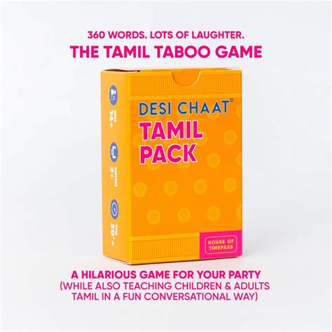 Desi Chaat Tamil Taboo Game Pack l 360 mots l 90 cartes l Indian Taboo ...
