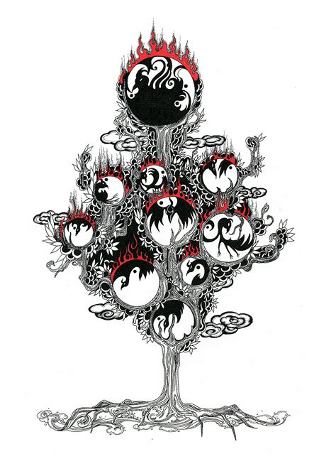 【白树原创手绘】山海经系列之祝融|插画|艺术插画|白树是我呀_原创作品-站酷(ZCOOL)