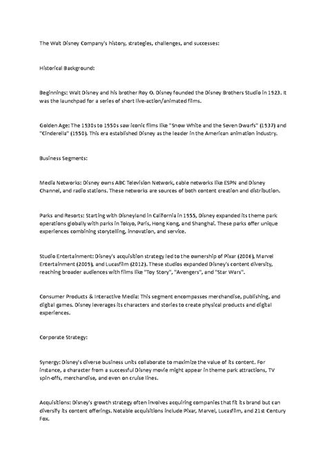 The Walt Disney Company - Disney founded the Disney Brothers Studio in ...