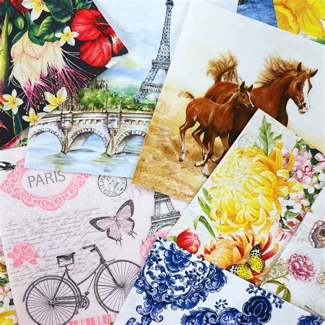 Amazon.com: Assorted Floral Napkins for Decoupage - Pretty Paper ...