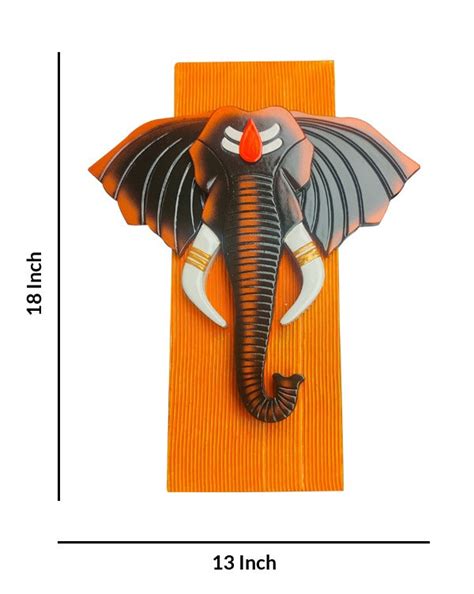 Handcrafted Elephant Face Wall Hanging Decor, 18 Inch x 13 Inch ...