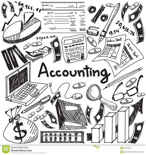 Accounting And Financial Education Handwriting Doodle Icon Of Ba Stock ...