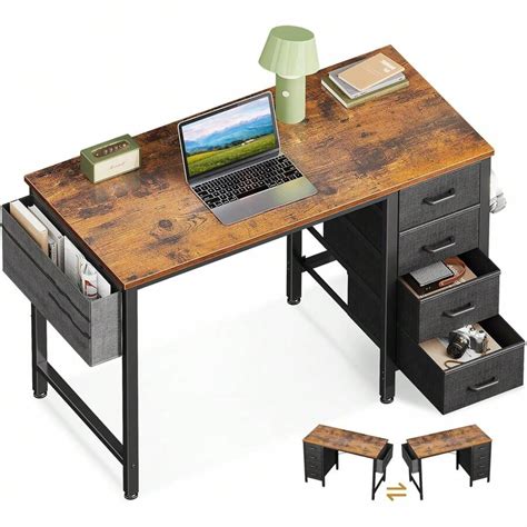 Casaottima 48-Inch Computer Desk With 4 Fabric Drawers - Home Office ...