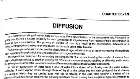 CHAPTER 7: DIFFUSION AND MASS TRANSFER OPERATIONS (TC) - Studocu