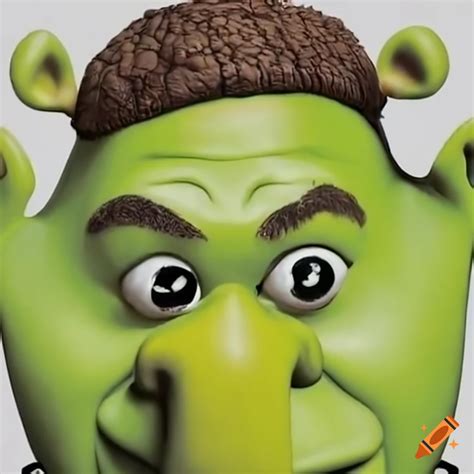 Shrek kissing Steve Harvey on Mr. Potato Head's nose in a humorous ...