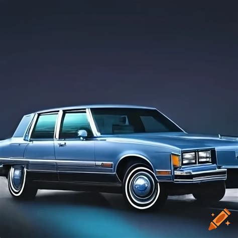 Blue oldsmobile ninety-eight regency brougham at night