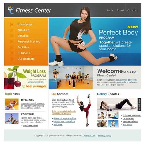 Fitness Website Template #10400