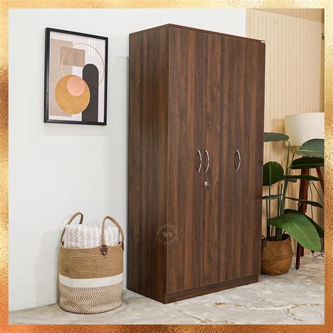 Wooden Street Kayden Engineered Wood 3 Door Wardrobe for Clothes ...