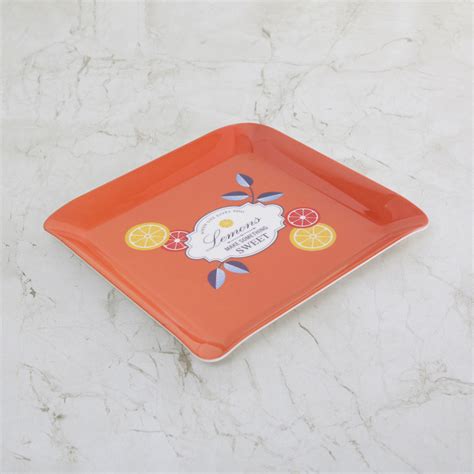 Buy Raisa Retro Printed Serving Tray - Melamine - Square Tray - 26 cm L ...