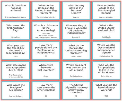 Best 12 Free Printable 4th of July Trivia – Artofit