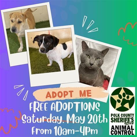 Polk County Animal Control Hosting FREE Adoption Day May 20 ...