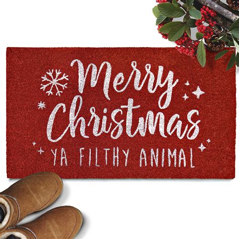 Merry Christmas Ya Filthy Animal Doormat 30x17 Inch, Home Alone Door ...