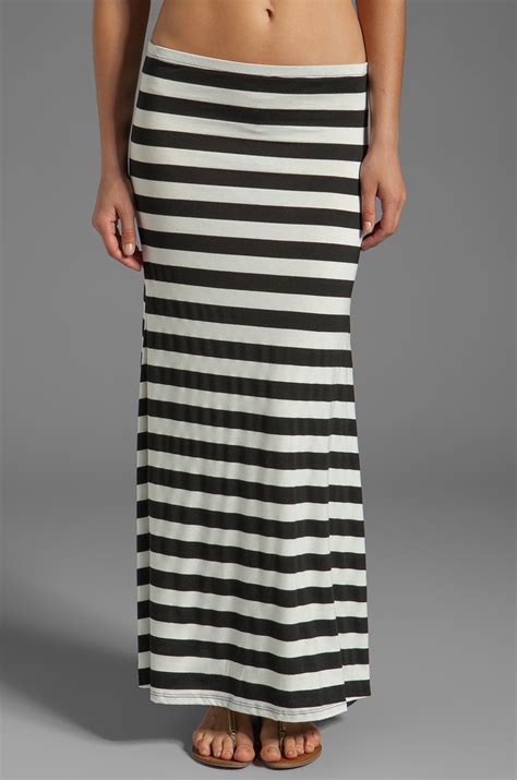 Eight Sixty Stripe Maxi Skirt in Black/White in Black & White | REVOLVE
