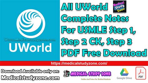 All UWorld Complete Notes 2026 For USMLE Step 1, Step 2 CK, Step 3 PDF ...