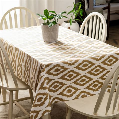 Wipeable & Anti-Slip Cotton Table Linen | Table Cloth | Ikat Inspired ...