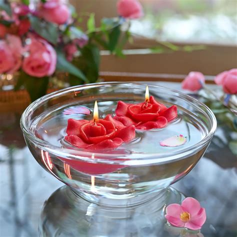 Iris Homefragrances Aromatic Floating Candle- Pack of 2- Damask Rose ...