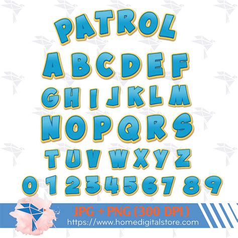 Paw Patrol Font PNG, JPG