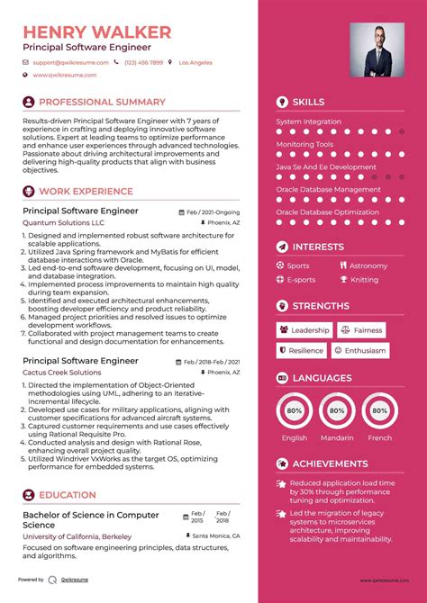 10+ Principal Software Engineer Resume Samples & Templates for 2025