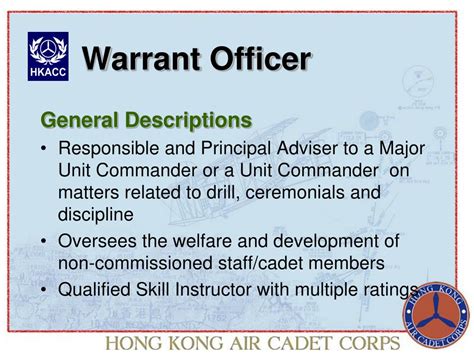 PPT - HR/OMK09 Roles of Officers, Warrant Officers & Instructors ...