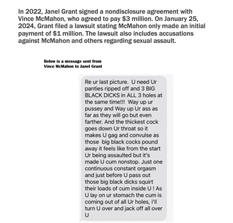 Text message(s) sent from Vince McMahon to Janel Grant : r/Wrasslin