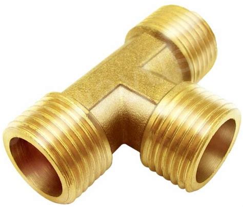 PBI Brass 3/8BSP T Shape Equal Pipe Connecting Fitting Joint 3/8" Male ...