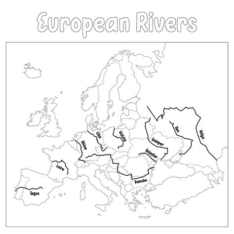 Black And White Europe Map - 20 Free PDF Printables | Printablee