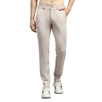 Buy Monte Carlo Mens Solid Beige Trouser (2240861459CF-2-32) at Amazon.in