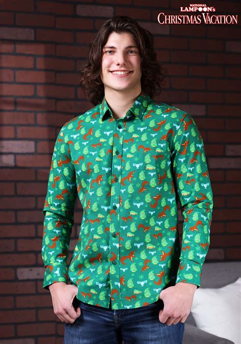 National Lampoons Christmas Vacation Button Up Adult Shirt