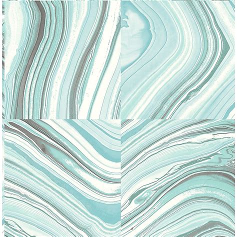 NuWallpaper Peel and Stick Wallpaper 30.8-sq ft Turquoise Vinyl Tile ...