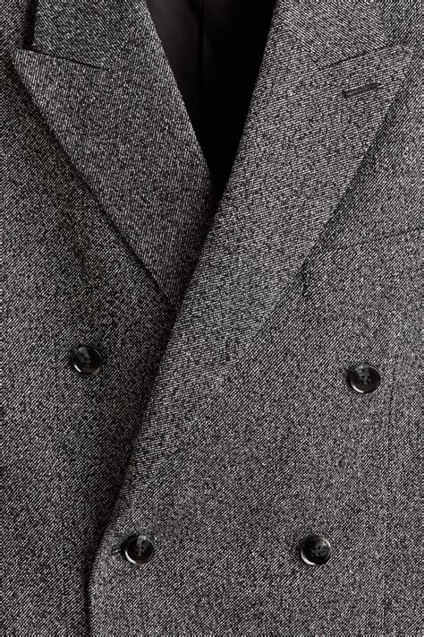 Regular Fit Double-breasted jacket - Dark grey marl - Men | H&M IN