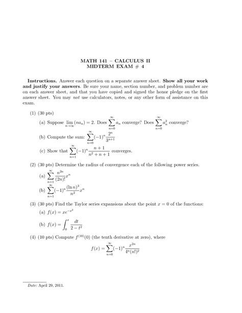 Image result for Calculus 2 Math 141 Answer Key